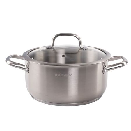 кастрюля ATTRIBUTE Ophelia 5л 24см нерж.сталь стеклянная крышка индукция терка mallony nimbus 24см плоская без поддона нерж