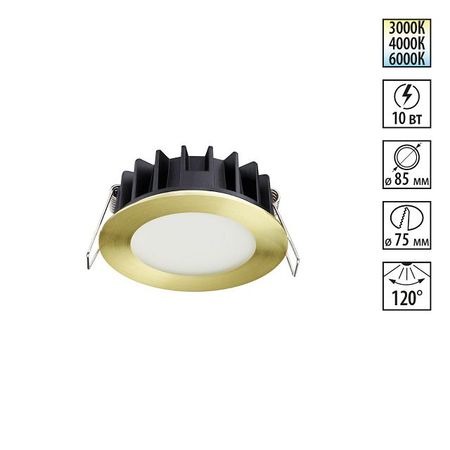 светильник встраиваемый NOVOTECH Spot LED 10Вт 3000/4000/6000К бронза линейные направляющие hgr15 g penny machine 1000 2000 3000 4000 мм