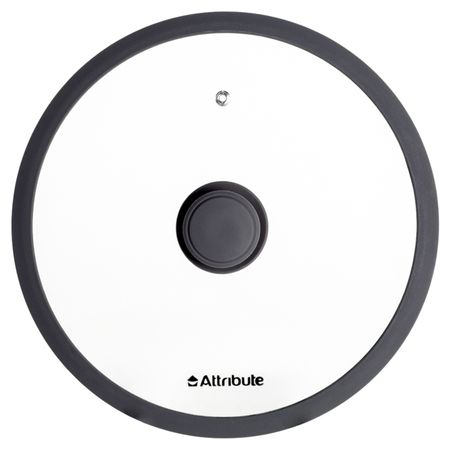 крышка ATTRIBUTE Nova 26см с пароотводом стекло, силиконовый ободок