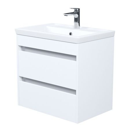 тумба с раковиной подвесная IDDIS Zodiac X 60 см с ящиками  белая