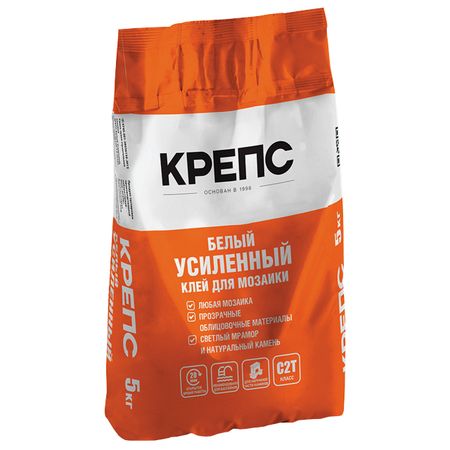 клей плиточный КРЕПС Усиленный белый для мозаики 5кг скоба крепежная sc 8 12мм белый 25шт