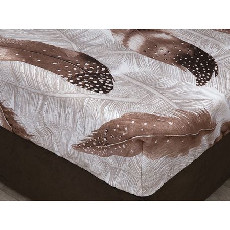 простыня на резинке Эльф 140х200х20см бязь коричневая, арт.045М-Мадина