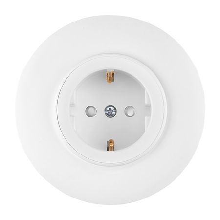 розетка 1 пост BYLECTRICA Прованс с/з с/ш (92 мм) круг белый