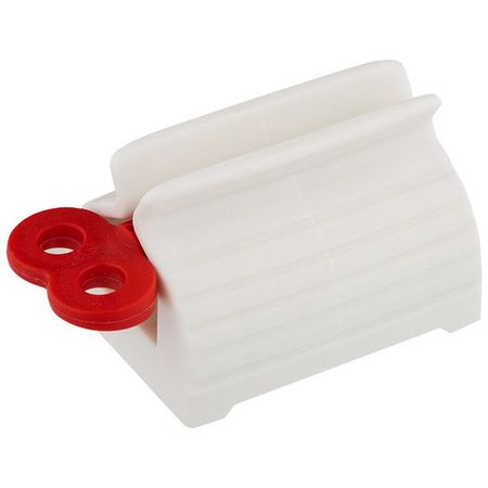 дозатор для зубной пасты РЫЖИЙ КОТ пластик белый красный пластиковый диспенсер для зубной пасты