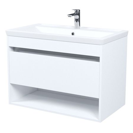 тумба с раковиной подвесная IDDIS Zodiac X 80 см с нишей  белая