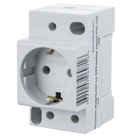 розетка на DIN-рейку DEKRAFT РМ-102 16А 230В розетка на din рейку рд 47 230в ekf proxima