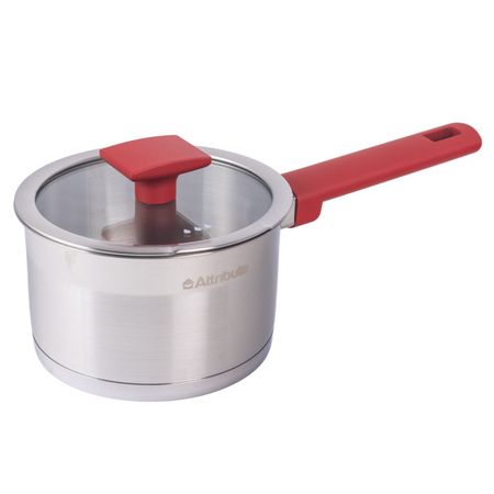 ковш ATTRIBUTE Stark 1,8л 16см нерж.сталь c крышкой индукция ковш walmer stonehenge 1 3л 16см алюминий стекл крышка индукция