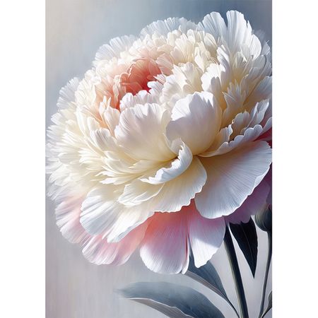 картина на холсте БЕЛЫЙ ПИОН 500х700мм карта таиланда на холсте 42 59 см