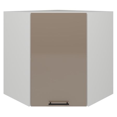 шкаф навесной угловой Мокко глянец 720х594х594мм 1 дверь МДФ/ЛДСП