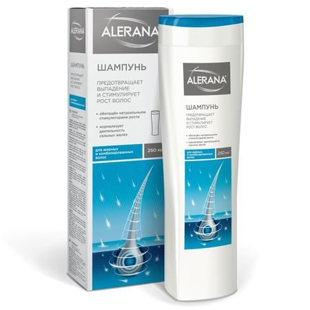 шампунь ALERANA для жирных комбинированных волос 250мл шампунь alerana активатор роста для мужчин 250мл