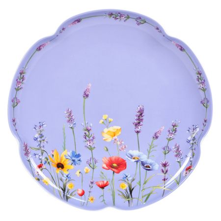 тарелка TODELIA Flowers 25,5см обеденная костяной фарфор