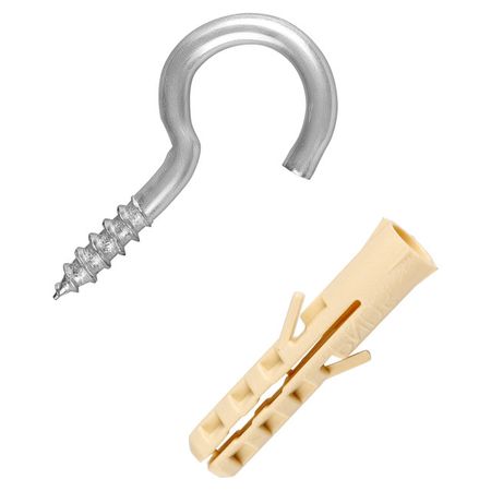 шуруп-полукольцо 3,0x25мм с дюбелем 4шт шуруп полукольцо 4 1х60мм белый с дюбелем 2шт