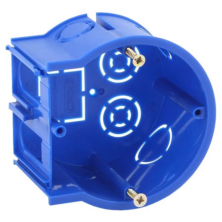 подрозетник концевой ЭРА UniPost 68х45мм IP30 длятвердых стен синий