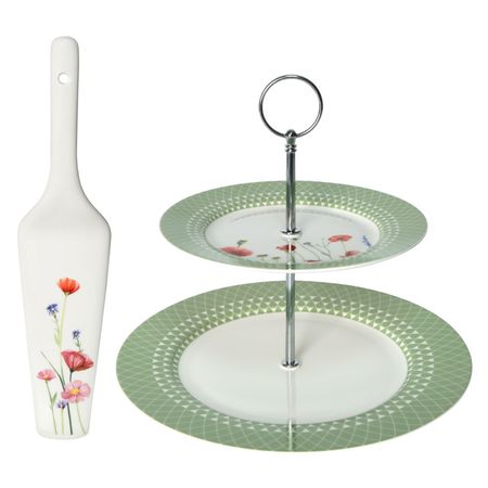 горка TODELIA Маки 2-х ярусная 19/26,5см 23см костяной фарфор с лопаткой