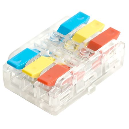 клемма монтажная STEKKER 3-проводная LD219-423 10 штук обжимные клеммы t образные 120 шт медные нейлоновые красный синий желтый