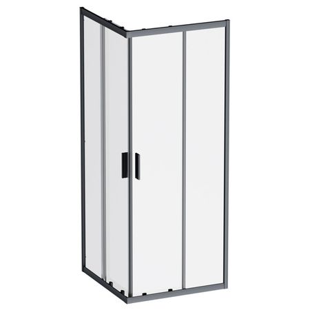 ширма душевая AM.PM Gem 80x80см квадратная профиль черный матовый без поддона профиль для меб щита 4мм стык нерж ст матовый 0 6м