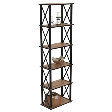 стеллаж MAKE MEBEL Лофт-6 500х300х1820мм 9005 муар Дуб Вотан