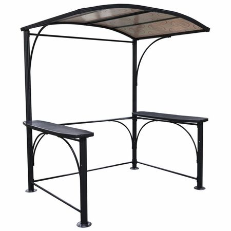 павильон для гриля и мангала 218х143х123-229см темно-серый стеки для гриля 50шт 25см дерево