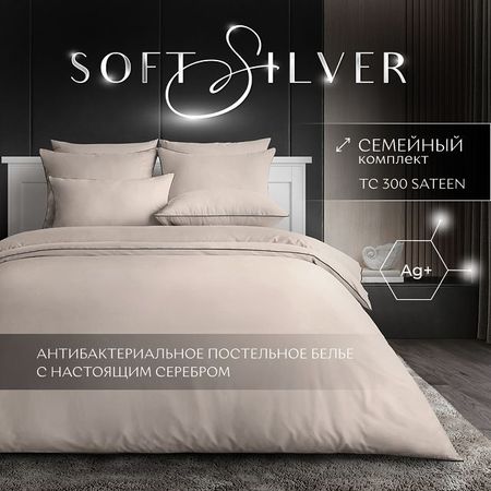 постельное белье дуэт SOFT SILVER Песчаный берег сатин-люкс с серебром 2 нав.50х70см, арт.78 постельное белье дуэт goodnight bloom сатин 2 нав 50х70см арт 434030 21 м