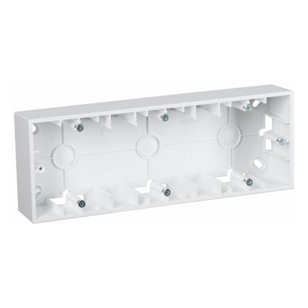коробка монтажная для накладного монтажа 3 поста белый