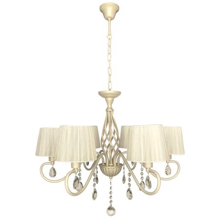 люстра подвесная СВЕТПРОМЪ Каприз 6x40Вт E14 текстиль,металл белый