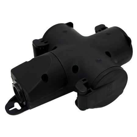 розетка переносная ВЭП СВЕТ 3-местная 200-250В 2P+E 16А IP44 черный