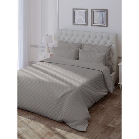 простыня VEROSSA Страйп/Stripe 220х240см сатин-страйп серая, арт.735957 простыня picassa 220х240см сатин кремовая арт 220 крем