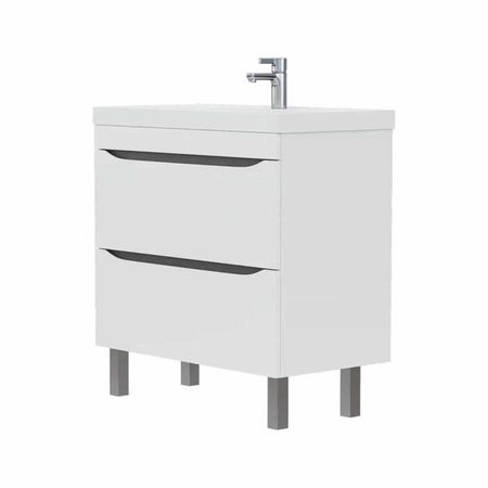 тумба с раковиной напольная ЭКВИЛ Prime 80см белая