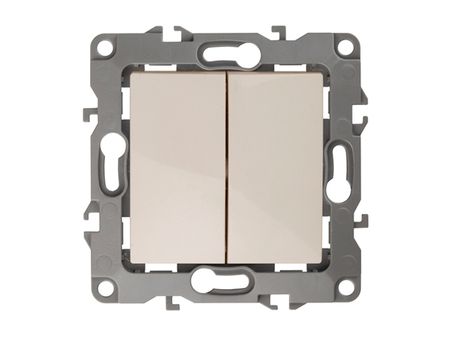 выключатель 2-клавишный ЭРА серия 12 слоновая кость выключатель 2 клавишный эра 12 с индикацией слоновая кость