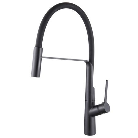 смеситель для кухни VITARTA FF6447 поворотный излив 225мм черный матовый