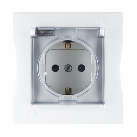 розетка 1 пост SIMON серия 15 IP44 с/з с/ш с/к белый разъемов powercon nac3fca nac3fcb 20 шт 20а 250в