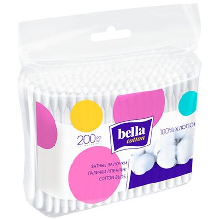 палочки гигиенические BELLA 200шт полиэтилен палочки гигиенические рыжий кот 100шт полиэтилен