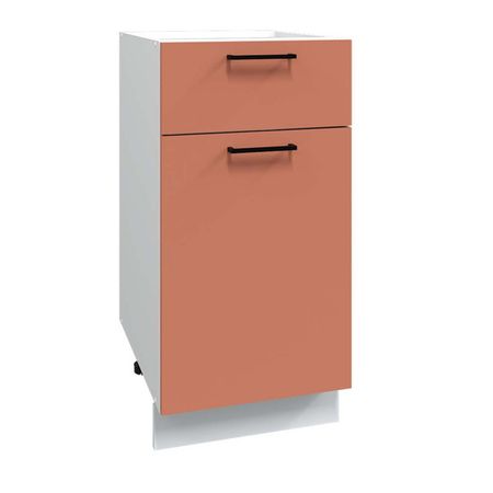 шкаф напольный 1ящик+1 дверь Латте Шарли Терракот 400х526х820мм