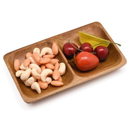 менажница TODELIA Acacia 2 секции 17,5х10см акация