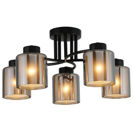 люстра потолочная SCHAFFNER Freddo  E27 40 Вт стекло металл чёрный