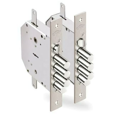 замок врезной ЭЛЬБОР Гранит 1.06.43 /24378/ правый сувальдный с тягами 3 ригеля задвижка защелка замок врезной гардиан 30 01 сувальдный 3 ригеля