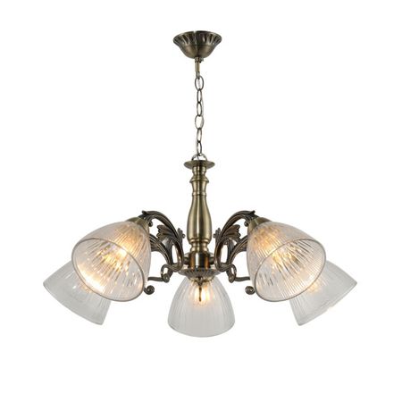 люстра подвесная SCHAFFNER Folla E27 40 Вт стекло металл бронза релинг ø 16мм l 600мм бронза