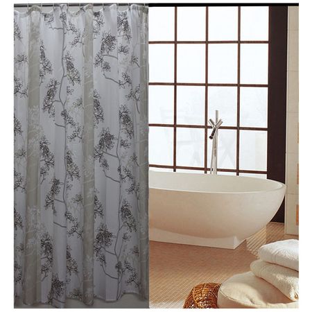 занавеска для ванной OFELIS Веточки 180х200см полиэстер белая тияна шифоновая занавеска белая