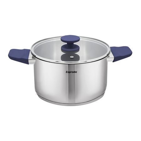кастрюля ESPRADO Lila 5,6л 24см нерж.сталь стеклянная крышка индукция терка mallony nimbus 24см плоская без поддона нерж
