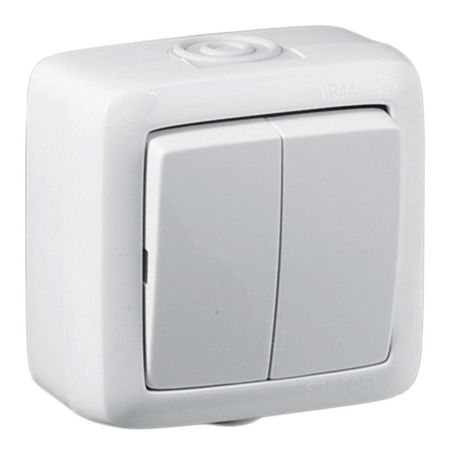 выключатель 2-клавишный HEGEL Alfa IP44 10А белый трех ная флейта для alfa romeo stelvio giulia 159 156 giulietta 147 mito spider gt