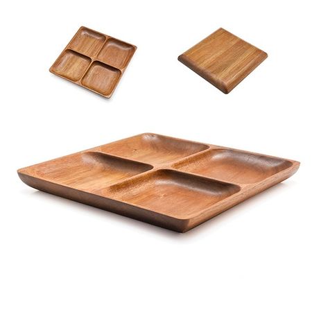 менажница TODELIA Acacia 4 секции 25х25см акация