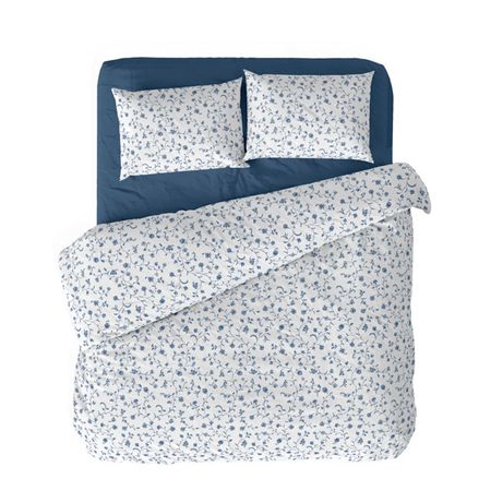 постельное белье евро TODELIA Васильковая роскошь перкаль 2 нав.50х70см, арт.МДевро/5070 22038-1