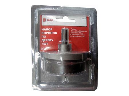 набор коронок по дереву UGO LOKS 24-63мм 7шт коронок по дереву ugo loks 19 127мм 16шт