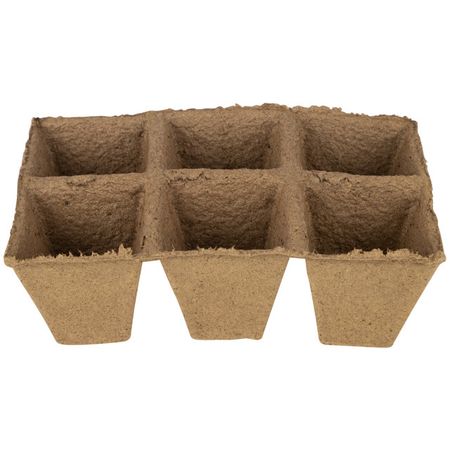 кассета торфяная для рассады 6 ячеек 3шт 27х18х9см