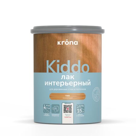 лак интерьерный KRONA KIDDO тик 0,75 л, арт. 66323255