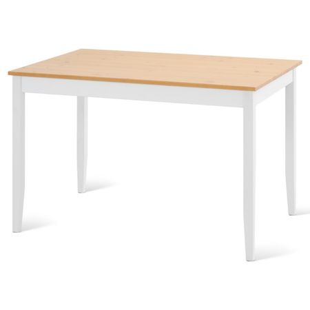 стол обеденный Лым 1180х740х750мм белый/светло-коричневый сосна миниатюрный деревянный забор 6 шт белый коричневый