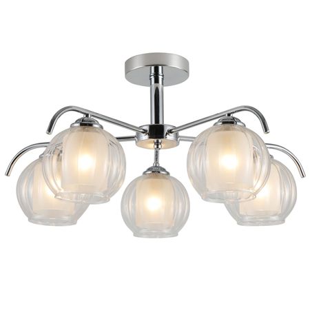 люстра потолочная SCHAFFNER Festa E27 40 Вт стекло металл хром