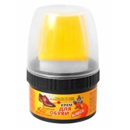 крем для обуви ДВОЙНОЙ БЛЕСК с аппликатором 60мл бесцветный крем блеск для обуви sitil бес ная 60 мл