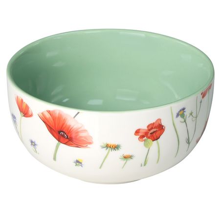 салатник TODELIA Маки 13см 0,51л костяной фарфор