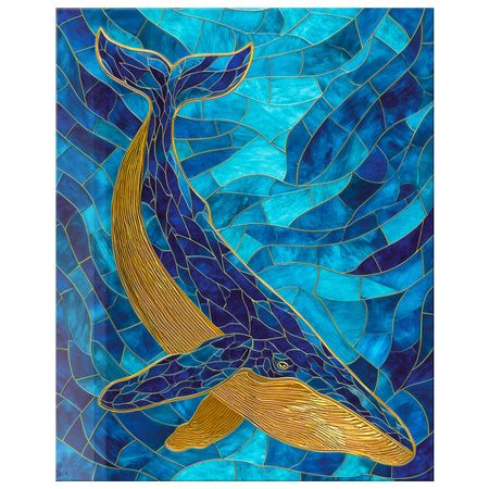 картина на стекле СИНИЙ КИТ 400х500мм